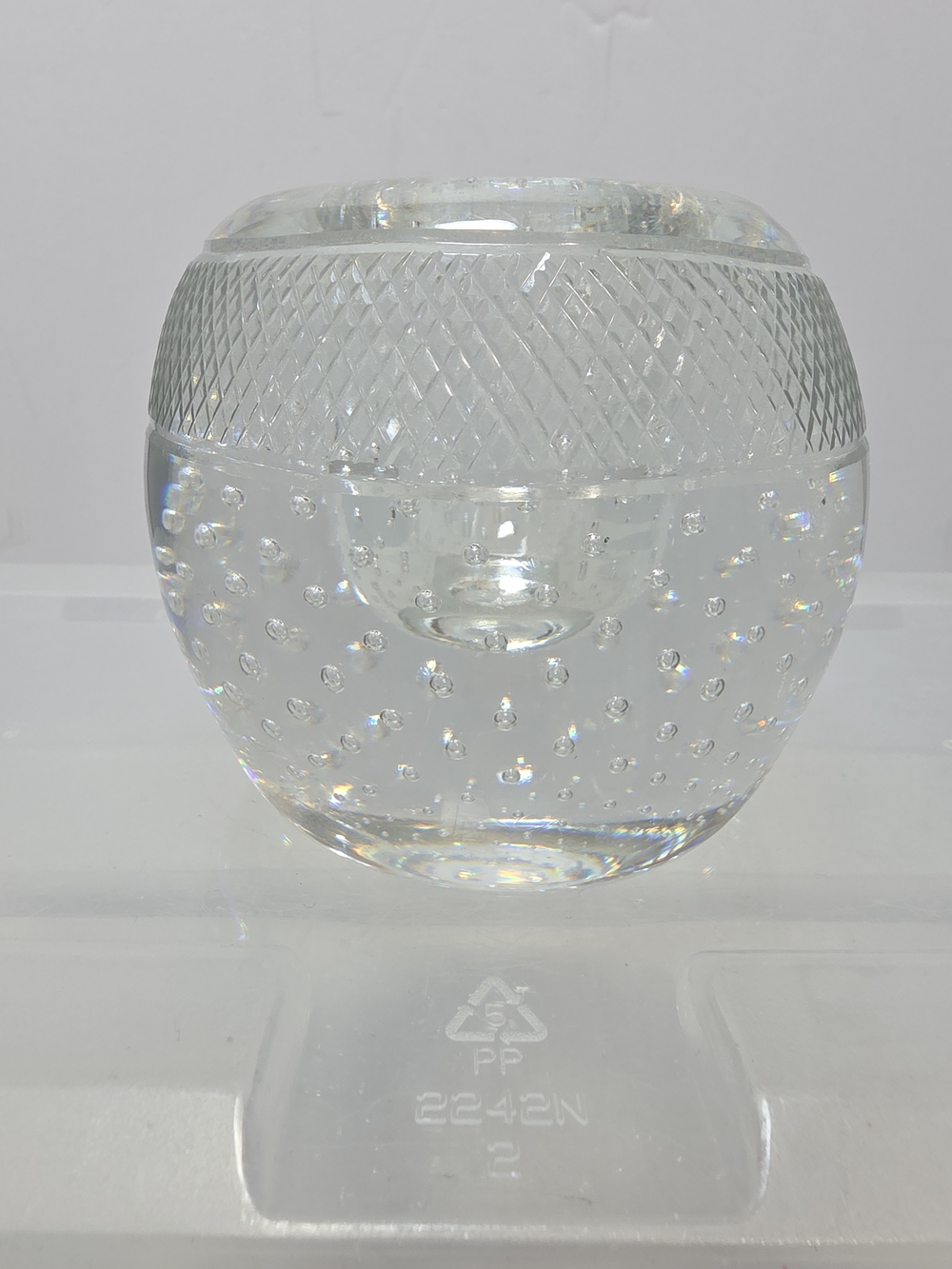 Vintage 1960s Thomas Webb England Crystal Match Strike Holder Paperweight (A2)